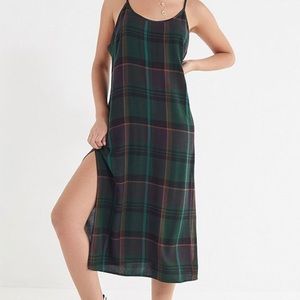 Urban Outfitters rigby plaid maxi slip dress